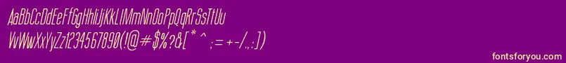 ThinCoolItalic Font – Yellow Fonts on Purple Background