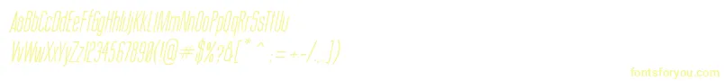 Czcionka ThinCoolItalic – żółte czcionki na białym tle