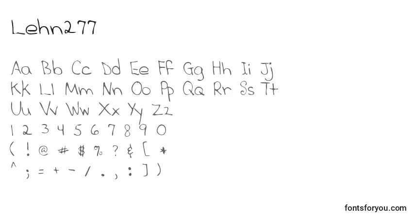 Czcionka Lehn277 – alfabet, cyfry, specjalne znaki