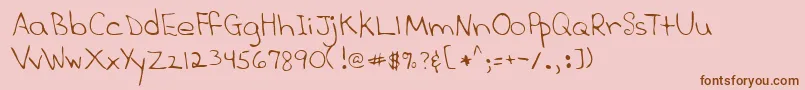 Lehn277 Font – Brown Fonts on Pink Background