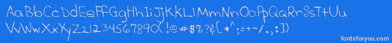 フォントLehn277 – ピンクの文字、青い背景