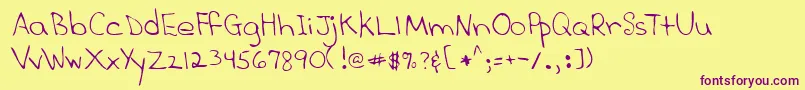 Lehn277 Font – Purple Fonts on Yellow Background
