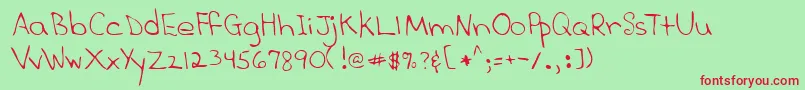 Lehn277 Font – Red Fonts on Green Background