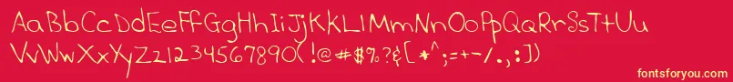 Lehn277 Font – Yellow Fonts on Red Background