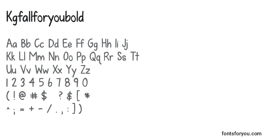 Шрифт Kgfallforyoubold – алфавит, цифры, специальные символы