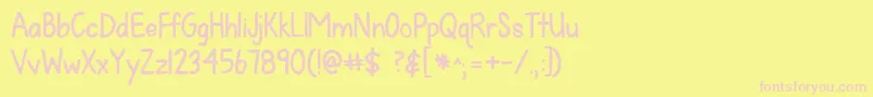 Kgfallforyoubold Font – Pink Fonts on Yellow Background