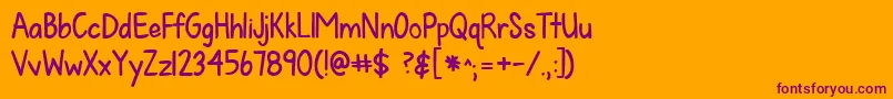 Kgfallforyoubold Font – Purple Fonts on Orange Background
