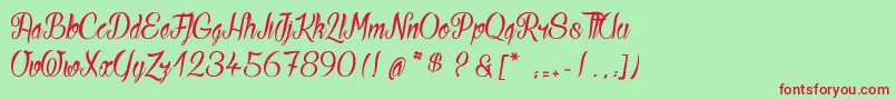 ReadyToRide Font – Red Fonts on Green Background