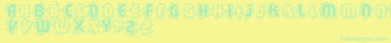 Vtkscore Font – Green Fonts on Yellow Background