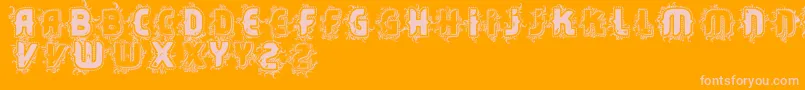 Vtkscore-Schriftart – Rosa Schriften auf orangefarbenem Hintergrund