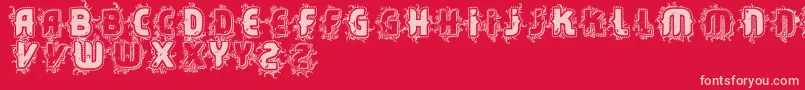 Vtkscore Font – Pink Fonts on Red Background