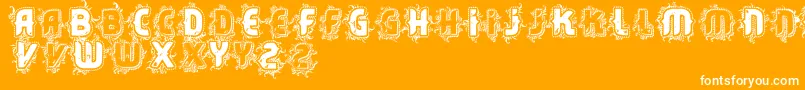 Fonte Vtkscore – fontes brancas em um fundo laranja