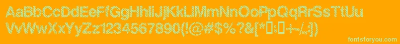 Fonte Slankb – fontes verdes em um fundo laranja