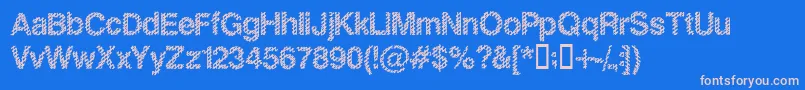 Slankb Font – Pink Fonts on Blue Background