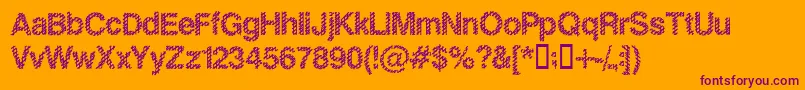 Slankb-fontti – violetit fontit oranssilla taustalla