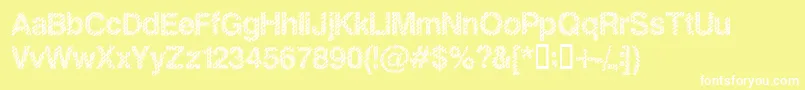フォントSlankb – 黄色い背景に白い文字