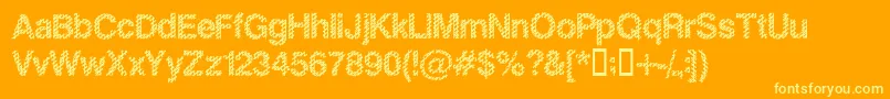 Slankb Font – Yellow Fonts on Orange Background
