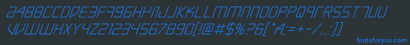 Escapeartistital Font – Blue Fonts on Black Background