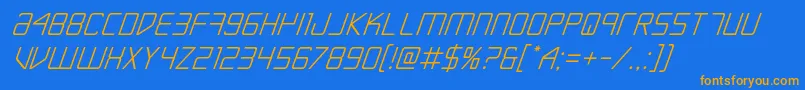 Escapeartistital Font – Orange Fonts on Blue Background