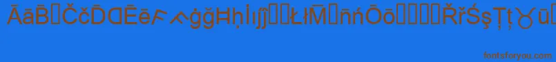 フォントMsReference1 – 茶色の文字が青い背景にあります。