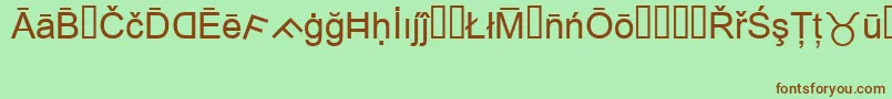 Fonte MsReference1 – fontes marrons em um fundo verde