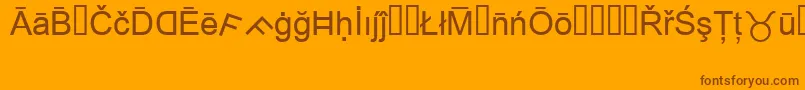 MsReference1-Schriftart – Braune Schriften auf orangefarbenem Hintergrund