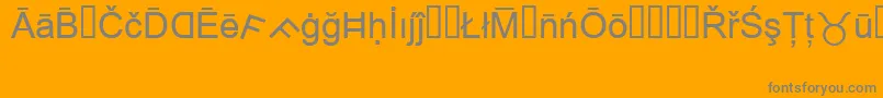 MsReference1-fontti – harmaat kirjasimet oranssilla taustalla
