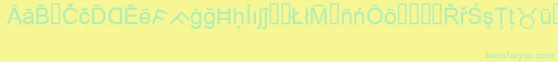 MsReference1 Font – Green Fonts on Yellow Background