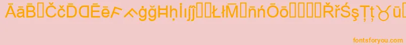 MsReference1 Font – Orange Fonts on Pink Background