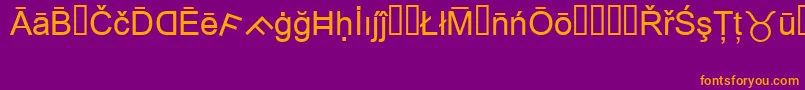 MsReference1-Schriftart – Orangefarbene Schriften auf violettem Hintergrund