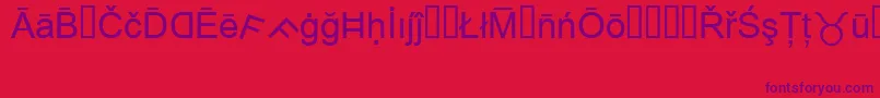 MsReference1-Schriftart – Violette Schriften auf rotem Hintergrund