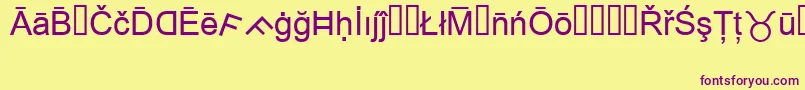 MsReference1 Font – Purple Fonts on Yellow Background