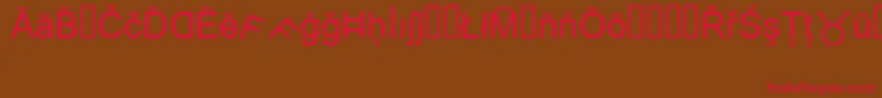 フォントMsReference1 – 赤い文字が茶色の背景にあります。