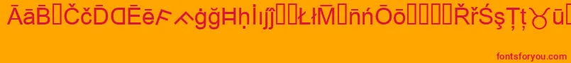 フォントMsReference1 – オレンジの背景に赤い文字