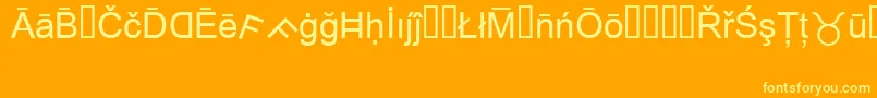 フォントMsReference1 – オレンジの背景に黄色の文字