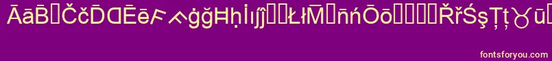MsReference1-Schriftart – Gelbe Schriften auf violettem Hintergrund