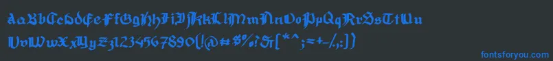 MousefrakturBold Font – Blue Fonts on Black Background