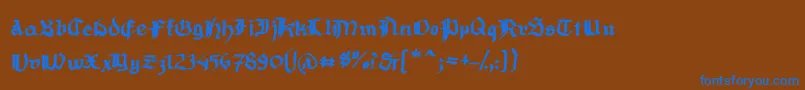 Шрифт MousefrakturBold – синие шрифты на коричневом фоне