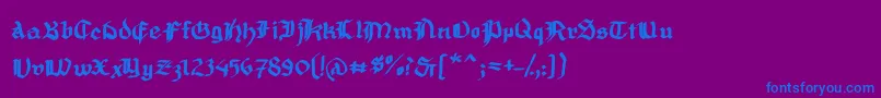 MousefrakturBold-Schriftart – Blaue Schriften auf violettem Hintergrund