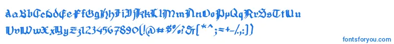 MousefrakturBold-fontti – siniset fontit valkoisella taustalla