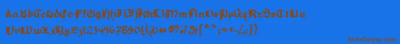 MousefrakturBold Font – Brown Fonts on Blue Background