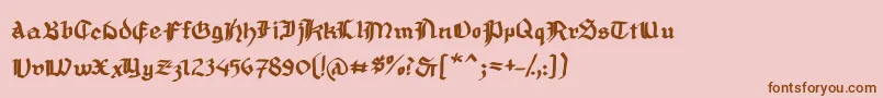 MousefrakturBold-Schriftart – Braune Schriften auf rosa Hintergrund