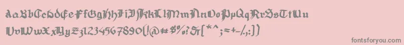 フォントMousefrakturBold – ピンクの背景に灰色の文字