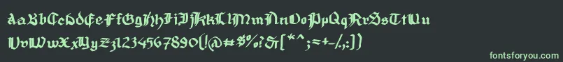 フォントMousefrakturBold – 黒い背景に緑の文字