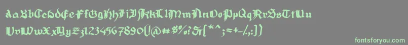 MousefrakturBold Font – Green Fonts on Gray Background