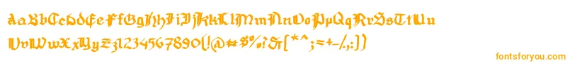 MousefrakturBold-Schriftart – Orangefarbene Schriften auf weißem Hintergrund