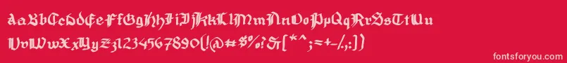 MousefrakturBold-Schriftart – Rosa Schriften auf rotem Hintergrund