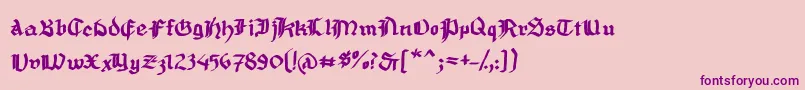 MousefrakturBold Font – Purple Fonts on Pink Background