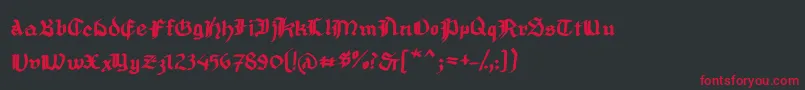 Шрифт MousefrakturBold – красные шрифты на чёрном фоне