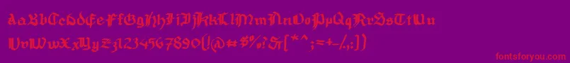 MousefrakturBold-fontti – punaiset fontit violetilla taustalla